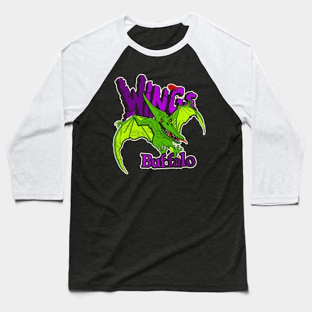 Buffalo Wings Roller Hockey Baseball T-Shirt by AlfieDreamy 